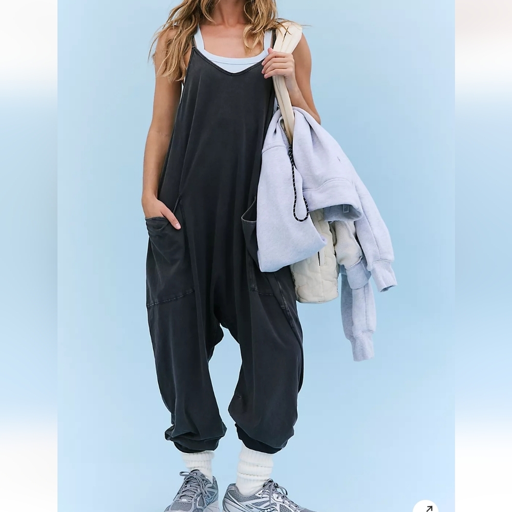 Free People Movement Washed Black Jumpsuit for Women
